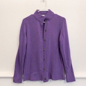 Morris Italy Merino Wool & Cashmere Button-Up Sweater – Size 14 (US) / 46 (IT)